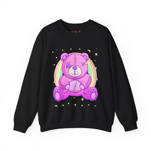 Purple Stitches Teddy Bear Sweatshirt