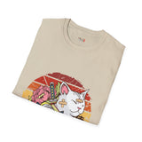 Banadaged Kitty Japanese Samurai T Shirt, Asian Graphic Tee, Bushido Warrior Shirt
