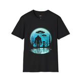 Bigfoot and  Alien T Shirt for Men/Women, Funny UFO Shirt, Sci Fi Graphic Tee