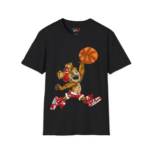 Dunking Hooper Teddy Bear Unisex Softstyle T-Shirt