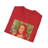 Smoking Mona Lisa Funny Weed T Shirt, Cannabis Graphic Tee, 420 Stoner Shirt
