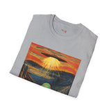 The Scream Van Gogh Alien T Shirt for Men/Women, Funny UFO Shirt, Sci Fi Graphic Tee