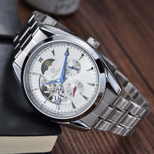 Load image into Gallery viewer, Relogio Masculino Men Tourbillon Watches Stainless Steel Band Automatic Mechanical Wristwatches Moon Phase Small Seconds Watch
