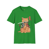 Samura Orange Kitty Japanese Samurai T Shirt, Asian Graphic Tee, Bushido Warrior Shirt