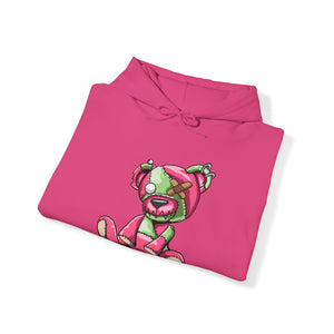 Pink & Green Patched Teddy Bear Hoodie