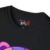 Patchy Pink Heart Teddy Bear Unisex Softstyle T-Shirt