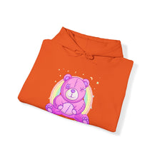 Load image into Gallery viewer, Purple Stitches Teddy Bear Hoodie
