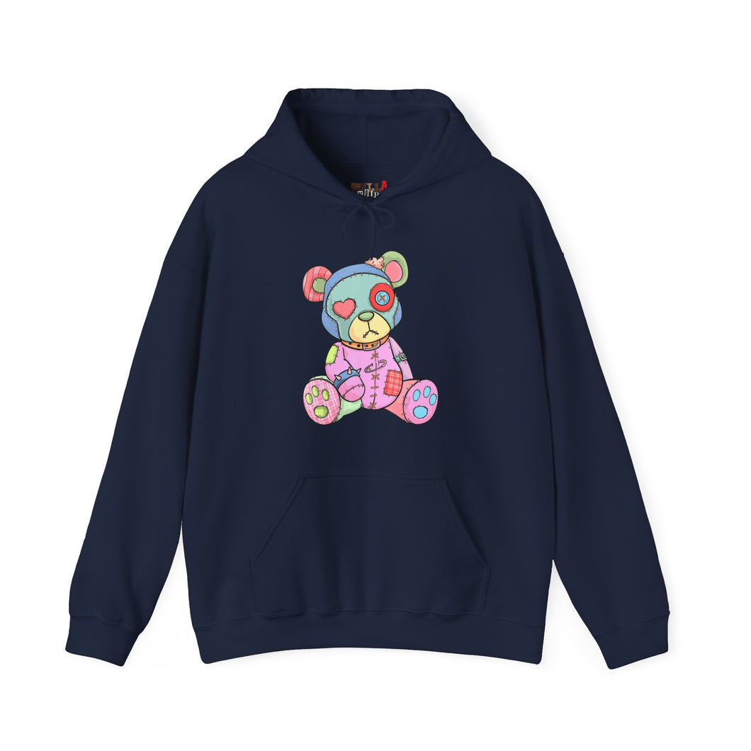 Pink Heart Eye Teddy Bear Hoodie