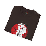 Red Moon Japanese Samurai T Shirt, Asian Graphic Tee, Bushido Warrior Shirt
