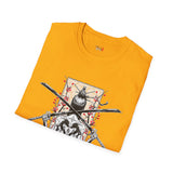 Dual Sword Fem Warrior Japanese Samurai T Shirt, Asian Graphic Tee, Bushido Warrior Shirt