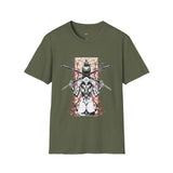 Dual Sword Fem Warrior Japanese Samurai T Shirt, Asian Graphic Tee, Bushido Warrior Shirt