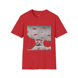 Cat Invasion Selfie Alien T Shirt for Men/Women, Funny UFO Shirt, Sci Fi Graphic Tee
