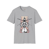 Dual Sword Fem Warrior Japanese Samurai T Shirt, Asian Graphic Tee, Bushido Warrior Shirt