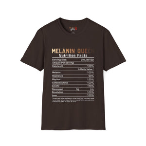 Melanin Queen Nutrition Facts Unisex Softstyle T-Shirt