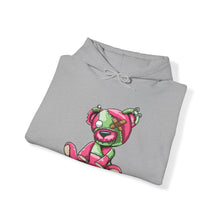 Load image into Gallery viewer, Pink &amp; Green Patched Teddy Bear Hoodie
