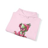 Pink & Green Patched Teddy Bear Hoodie