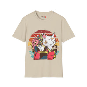 Bandaged Samurai Cat Unisex Softstyle T-Shirt