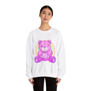 Purple Stitches Teddy Bear Sweatshirt