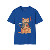 Samura Orange Kitty Japanese Samurai T Shirt, Asian Graphic Tee, Bushido Warrior Shirt