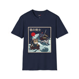Samurai Kitty Duel Japanese Samurai T Shirt, Asian Graphic Tee, Bushido Warrior Shirt