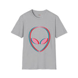 Neon Glitch Alien T Shirt for Men/Women, Funny UFO Shirt, Sci Fi Graphic Tee