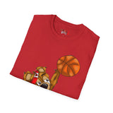 Dunking Hooper Teddy Bear Unisex Softstyle T-Shirt