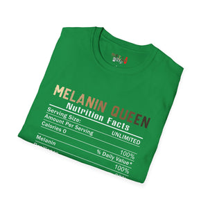 Melanin Queen Nutrition Facts Unisex Softstyle T-Shirt