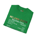 Melanin Queen Nutrition Facts Unisex Softstyle T-Shirt