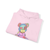 Pink Heart Eye Teddy Bear Hoodie