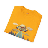 Believe Cat Abduction Vintage Alien T Shirt, Retro UFO Graphic Tee, Space Streetwear Shirt