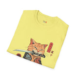 Samura Orange Kitty Japanese Samurai T Shirt, Asian Graphic Tee, Bushido Warrior Shirt