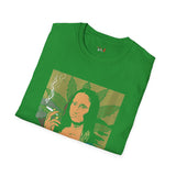 Smoking Mona Lisa Funny Weed T Shirt, Cannabis Graphic Tee, 420 Stoner Shirt