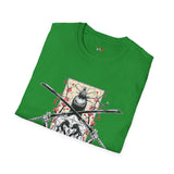 Dual Sword Fem Warrior Japanese Samurai T Shirt, Asian Graphic Tee, Bushido Warrior Shirt