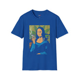 Smoking Mona Lisa Funny Weed T Shirt, Cannabis Graphic Tee, 420 Stoner Shirt
