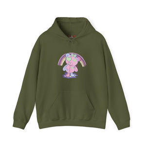 Green Heart Eye Teddy Bear Hoodie