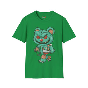 Evil Patched Teddy Bear Unisex Softstyle T-Shirt