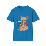 Samura Orange Kitty Japanese Samurai T Shirt, Asian Graphic Tee, Bushido Warrior Shirt