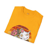 Banadaged Kitty Japanese Samurai T Shirt, Asian Graphic Tee, Bushido Warrior Shirt