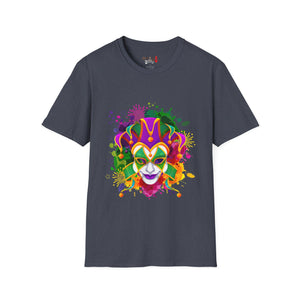 Mardi Gras Watercolor Mask Unisex Softstyle T-Shirt