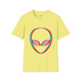 Neon Glitch Alien T Shirt for Men/Women, Funny UFO Shirt, Sci Fi Graphic Tee