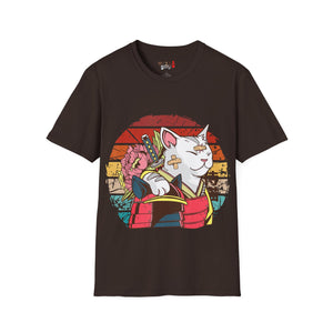 Bandaged Samurai Cat Unisex Softstyle T-Shirt