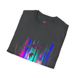 Dino Abduction Alien T Shirt for Men/Women, Funny UFO Shirt, Sci Fi Graphic Tee
