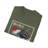 Samurai Kitty Duel Japanese Samurai T Shirt, Asian Graphic Tee, Bushido Warrior Shirt