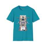 Dual Sword Fem Warrior Japanese Samurai T Shirt, Asian Graphic Tee, Bushido Warrior Shirt