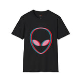 Neon Glitch Alien T Shirt for Men/Women, Funny UFO Shirt, Sci Fi Graphic Tee