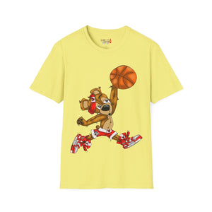 Dunking Hooper Teddy Bear Unisex Softstyle T-Shirt