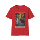 The Tower XVI Tarot Card T Shirt, Mystic Graphic Tee, Spiritual Shirt