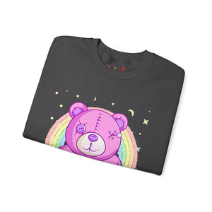 Purple Stitches Teddy Bear Sweatshirt