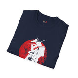 Red Moon Japanese Samurai T Shirt, Asian Graphic Tee, Bushido Warrior Shirt