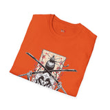 Dual Sword Fem Warrior Japanese Samurai T Shirt, Asian Graphic Tee, Bushido Warrior Shirt